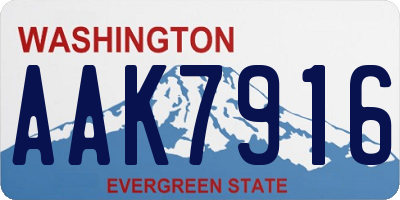 WA license plate AAK7916