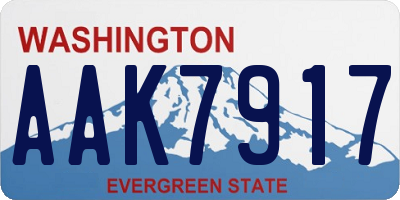 WA license plate AAK7917