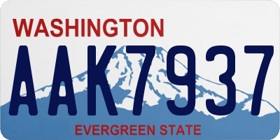 WA license plate AAK7937