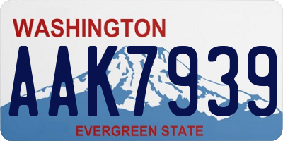 WA license plate AAK7939