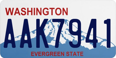 WA license plate AAK7941