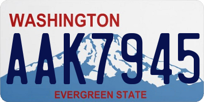WA license plate AAK7945