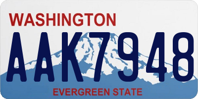 WA license plate AAK7948