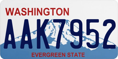 WA license plate AAK7952