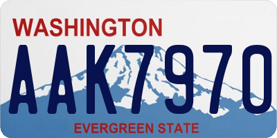 WA license plate AAK7970