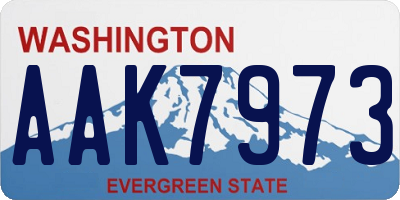 WA license plate AAK7973