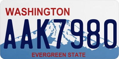 WA license plate AAK7980
