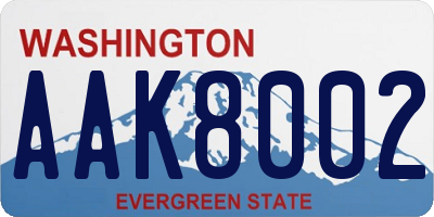 WA license plate AAK8002