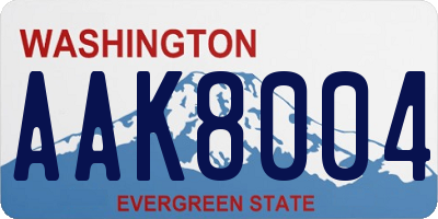WA license plate AAK8004