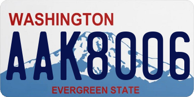 WA license plate AAK8006