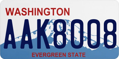 WA license plate AAK8008