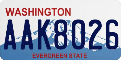 WA license plate AAK8026