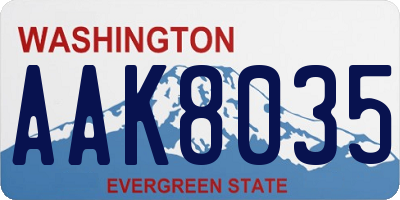 WA license plate AAK8035