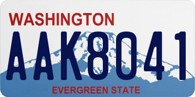 WA license plate AAK8041