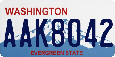 WA license plate AAK8042