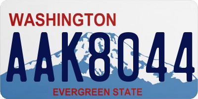 WA license plate AAK8044
