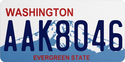 WA license plate AAK8046