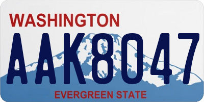 WA license plate AAK8047