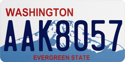 WA license plate AAK8057