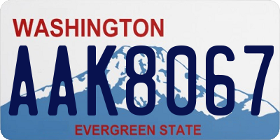WA license plate AAK8067