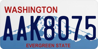 WA license plate AAK8075