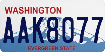 WA license plate AAK8077