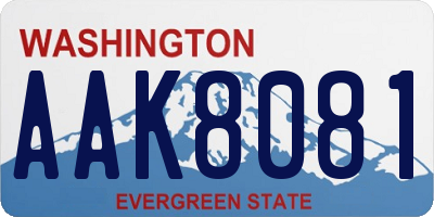 WA license plate AAK8081