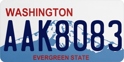 WA license plate AAK8083