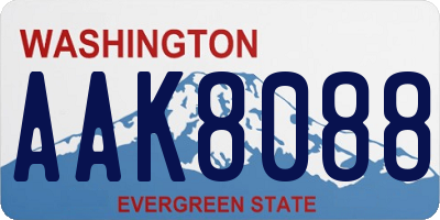 WA license plate AAK8088
