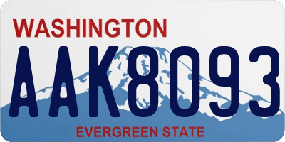 WA license plate AAK8093