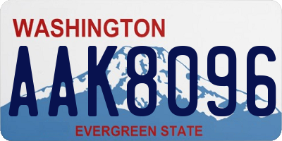 WA license plate AAK8096