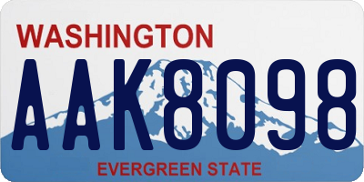 WA license plate AAK8098