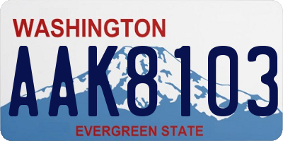 WA license plate AAK8103