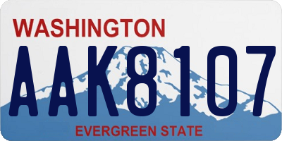 WA license plate AAK8107