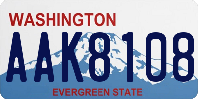 WA license plate AAK8108