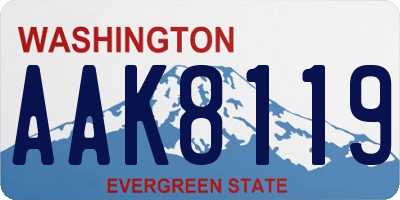 WA license plate AAK8119