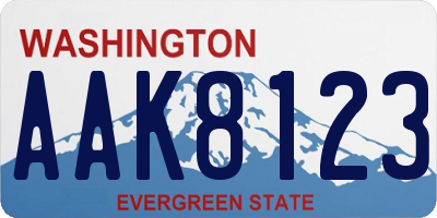 WA license plate AAK8123