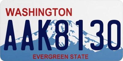 WA license plate AAK8130