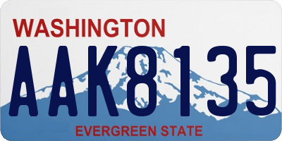 WA license plate AAK8135