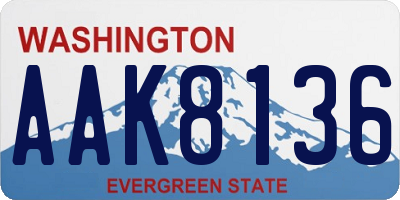 WA license plate AAK8136