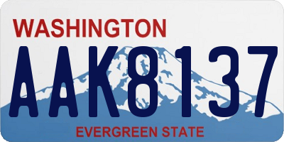 WA license plate AAK8137