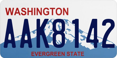 WA license plate AAK8142