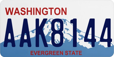 WA license plate AAK8144