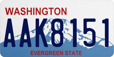 WA license plate AAK8151