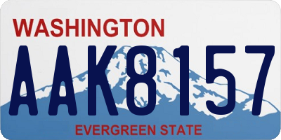 WA license plate AAK8157