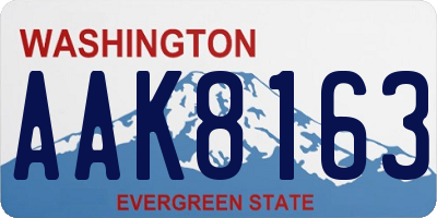 WA license plate AAK8163