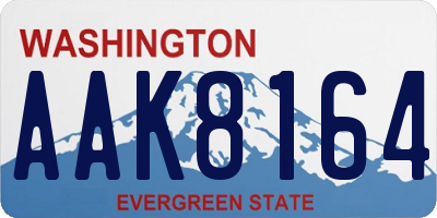 WA license plate AAK8164