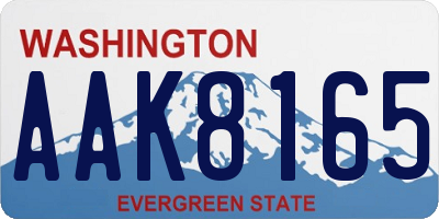 WA license plate AAK8165