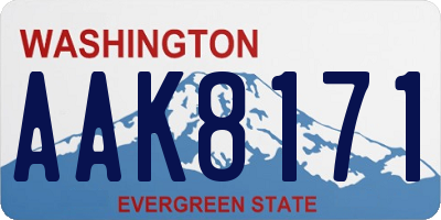 WA license plate AAK8171