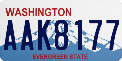 WA license plate AAK8177
